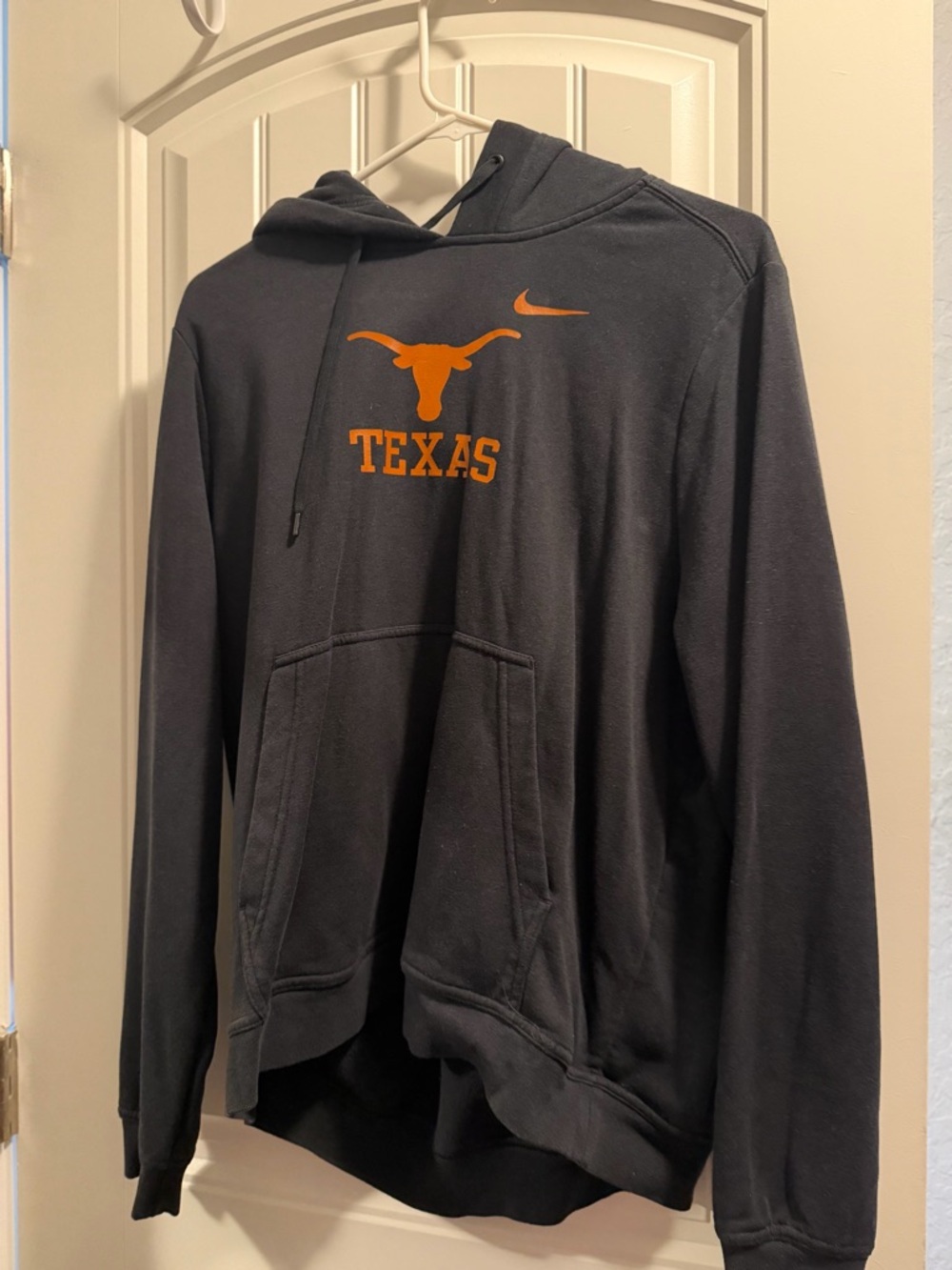 Nike Black Hoodie with Orange Swoosh Accent